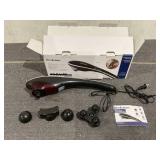 Brookstone Handheld Percussion Body Massager, 4 Vibration Modes, 5 Interchangeable Heads