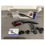 Brookstone Handheld Percussion Body Massager, 4 Vibration Modes, 5 Interchangeable Heads