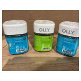 LOT OF 3 Olly Goodbye Stress Gummy, GABA, L-Theanine 42Ct, Daily Energy Gummy Supplement with CoQ10 & B12 60Ct