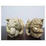 Vintage Carved Stone Chinese Food Dogs