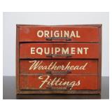 Vintage Service Station Advertising Store Display Parts Cabinet - Weatherhead Fittings