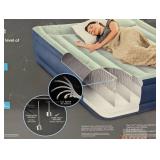 Intex Elevated 18" Pillow Rest Queen Air Mattress with Internal Pump - Off-White/Blue