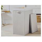 Collapsible Hamper Gray - Brightroom™: Light Gray Laundry Basket with Lid, 5700 Volume, 2 Handles, 26" Height