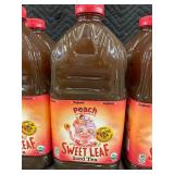 Set of 8 Organic Peach Sweet Leaf Iced Tea Bottles - 64 oz Each