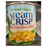 12 Cans Green Giant Steam Crisp Super Sweet Yellow & White Whole Kernel Corn