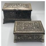 Pair of Silverplated Trinket Boxes