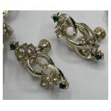 Green Rhinestone Jewelry Lot Duane Choker and Earring Set