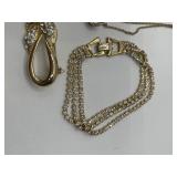 Les Bernard Inc. 5 strand bracelet,  Goldtone and Rhinestone lot