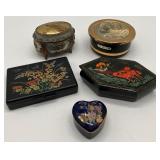 Asian Flair Trinket Boxes Lot of 5