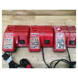 Lot of 3 - Milwaukee M12/M18 Battery Chargers Model # 48-59-1812