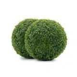 NATURAE DECOR Boxwood 13 in. Artificial Foliage Ball Hedges 2 Pieces  Customer Returns See Pictures