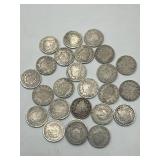 Lot of 25 Mixed Date Liberty "V" Nickels