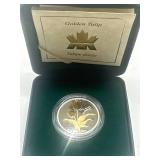 2002 Sterling Silver Proof Canadian Gold Tulip 50 Cent Piece