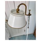 Vintage White and Brass Floor Lamp