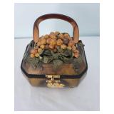 Artisan Painted Handbag with Floral Detail