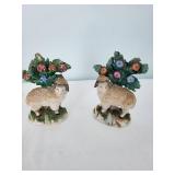 Pair of Vintage Ceramic Dog & Sheep Figurines