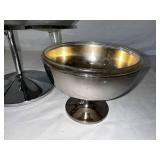 Mid-Century Modern Condiment Dish and Silver Plated Bowl