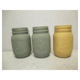 Set of 3 Painted Mason Jars