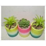 Set of 3 Faux Potted Plants