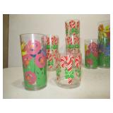 Mixed Lot of 10 Acrylic Cups-Candy Canes & Tropical Flowers