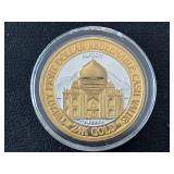 .999 Fine Silver and Gold $28 Dollar Gaming Token Aladdin