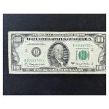 1963 A Green Seal $100 Dollar Federal Reserve Star Note Low Serial Number