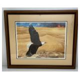 1991 Framed Behind Glass Mario Fernandez "Wings Over The Desert" Limited Edition Print 40/2500   29 1/2" x 35 1/2"