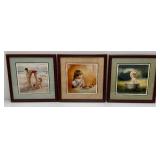 Framed Behind Glass Zolan Limited Edition Prints (42/78, 43/78 & 59/78)   16 1/2" x 16 1/2"