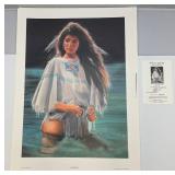 Unframed Pencil Signed Maija "River Of Dreams Print" 936/950, 25" x 33 1/2" Overall page Size With Print Documentation In Protective Sleeve