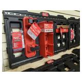 Milwaukee Pack out System 4 Wall mounts, 1 Long Handles tool holder, 1 Belt Clip Rack,1 Battery Holder,  2 Tool Racks