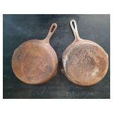 2 Cast Iron Pans one Griswold, one Made in USA Size 8