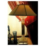 Concord Simone Marble Crystal Column Table Lamp 2 lights Lucite Base Set of 2