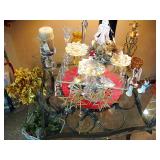 Holiday Christmas / Lg Glass Cake Pedestal with Crystals