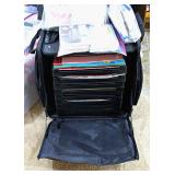 Scrapbooking Rolling Shelf Tote Filled with Paper and Crafting Supplies