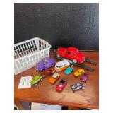 Volkswagen beetle toy car lot with basket