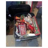 Christmas decorations includes tote with lid