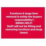 furniture & large heavy item removal rules