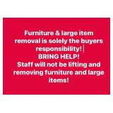 furniture and large heavy item removal rules