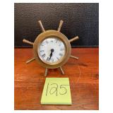 Brass ship wheel clock