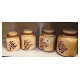 4 VTG POTTERY CRAFT CANISTERS