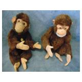 1950s German HERMANN Stuffed Monkey and Friend