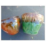 Two Glazed Pottery Pots