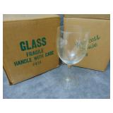 Eight VTG Princess House Etched Wine Glasses