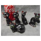 1950s Little Black Cat Figurines