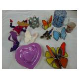 Leaded Glass Butterflies, Heart Bowl and More