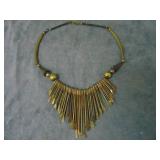 Antique Brass Tribal Bib Necklace