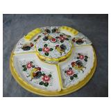 VTG Enesco Japan Rooster Lazy Susan Serving Dish