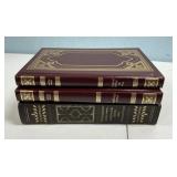 Three Leather Gold Bound Books