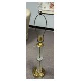 Mid Century Glass and Brass Table Lamp