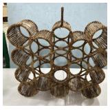 Decorative Woven 18 Slot Wine Holder